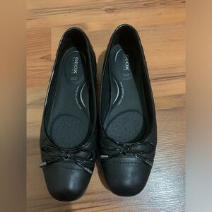 Black Leather Ballet Flat 37EU